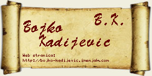 Bojko Kadijević vizit kartica